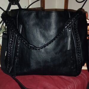 Black Leather Women's Bag Crossbody Or Shoulder Bag